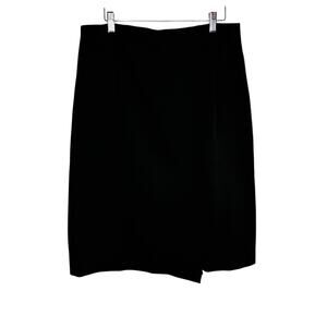 J Jill Womens Size Medium Black Ponte Pencil Skirt Stretch Zip Slit  NWT‎